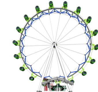 现代儿童摩天轮游乐设备su模型