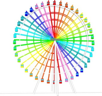 现代儿童摩天轮游乐设备su模型