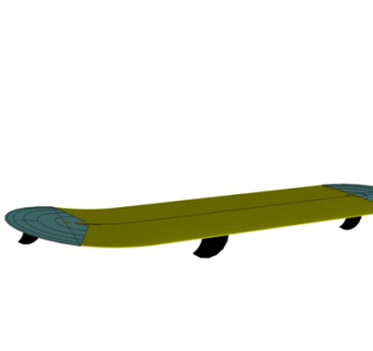 现代滑板su模型