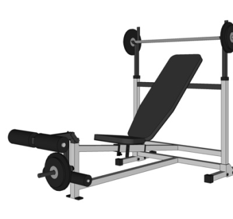 现代健身器材su模型