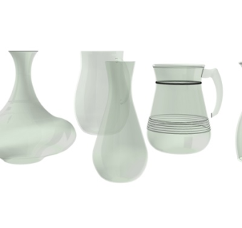 现代水晶花瓶su模型