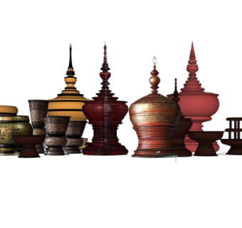 东南亚装饰品su模型