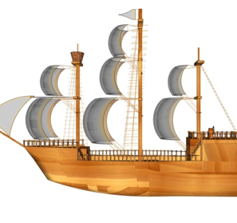 北欧船只装饰品su模型