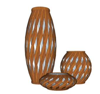 新中式摆件su模型