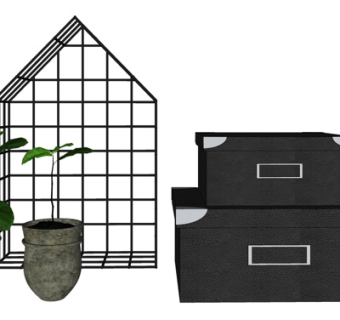 北欧装饰品su模型