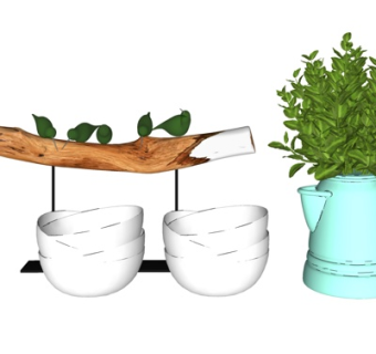 北欧装饰品su模型