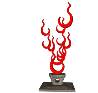 新中式摆件su模型