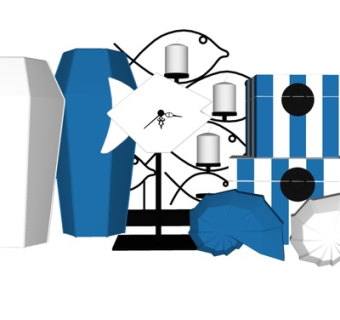 现代摆件su模型