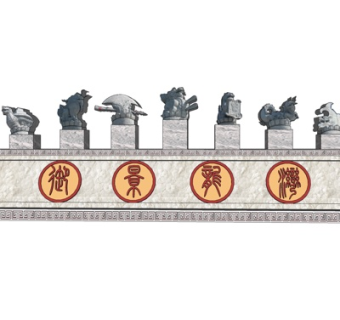 中式背景su模型