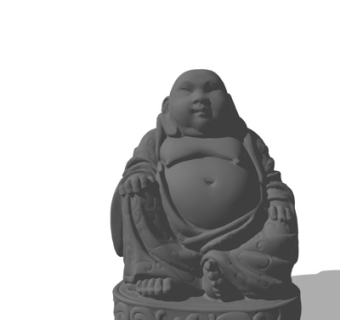 中式弥勒佛摆件su模型