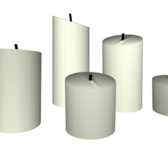 现代蜡烛烛台灯su模型