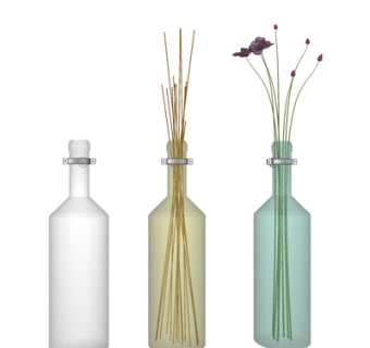 现代啤酒花瓶插花su模型