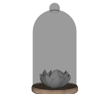 现代玻璃花瓶花卉su模型