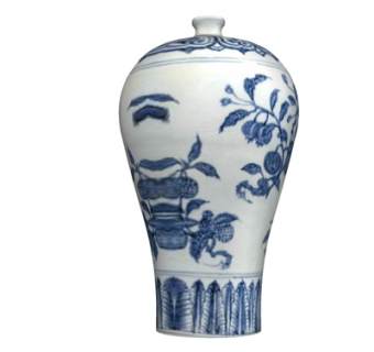 中式陶瓷花瓶su模型