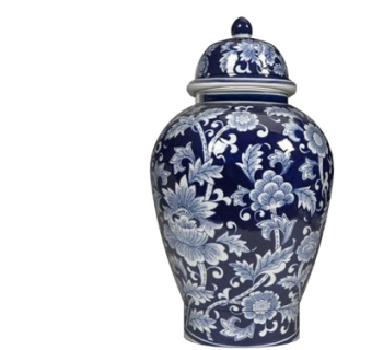 中式青花陶瓷罐su模型