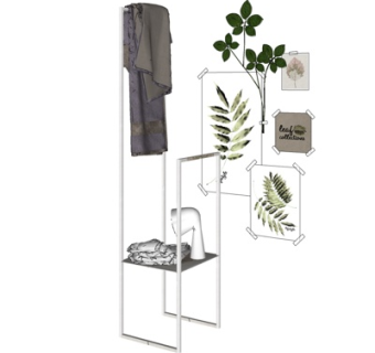 现代卫浴架装饰画su模型