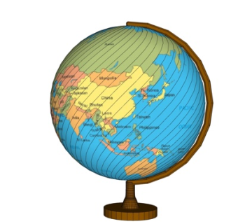 现代地球仪摆件su模型