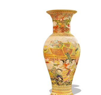 东南亚陶瓷花瓶su模型