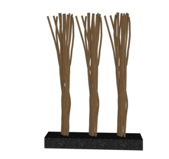 现代竹竿艺术摆件su模型