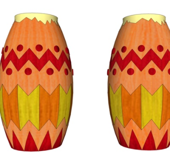 现代实木空鼓凳su模型