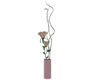 现代花瓶插花su模型