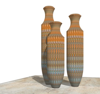 现代立体式花瓶su模型