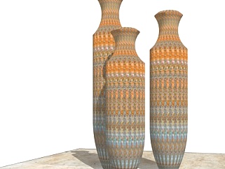 现代立体式花瓶su模型