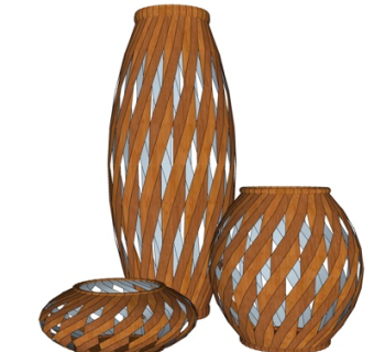 现代竹艺花瓶su模型