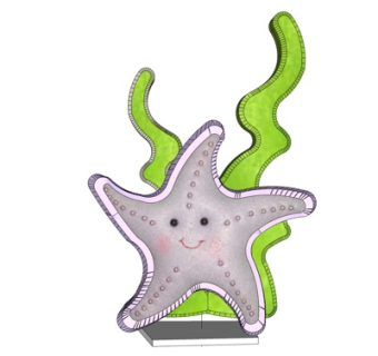 现代海星海草摆件su模型