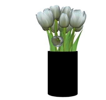 现代花瓶插花su模型