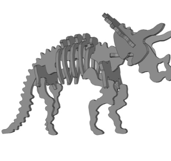 现代恐龙骨架su模型