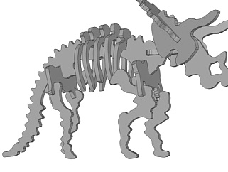 现代恐龙骨架su模型
