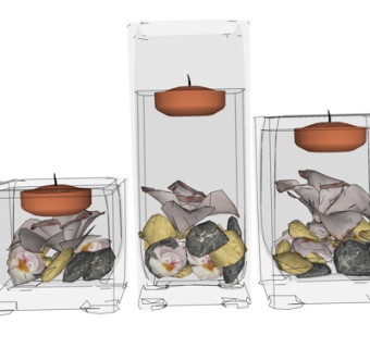 现代水晶蜡烛su模型