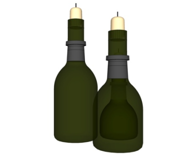 现代啤酒瓶烛台灯su模型