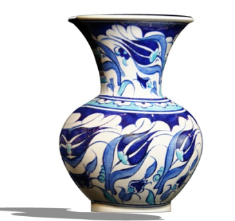 中式青花陶瓷花瓶su模型