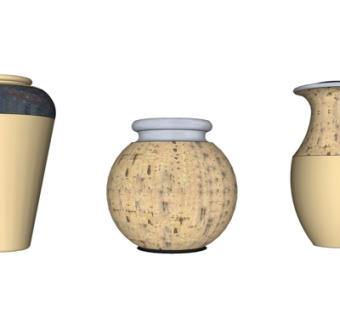 现代陶瓷花瓶组合su模型