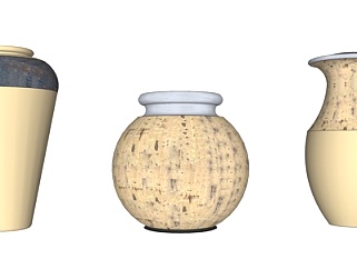 现代陶瓷花瓶组合su模型