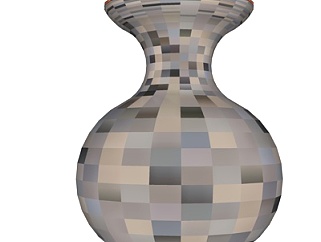 现代网格陶瓷花瓶su模型
