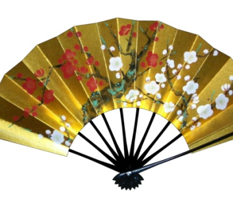 中式印花折扇摆件su模型