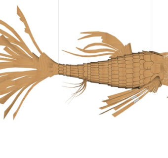 现代鲤鱼骨架su模型