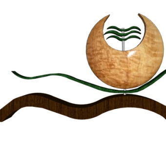 现代实木月亮摆件su模型