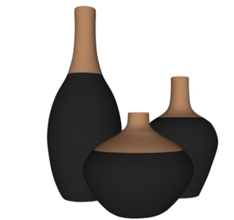 现代陶瓷器皿组合su模型