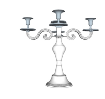 欧式金属烛台灯su模型