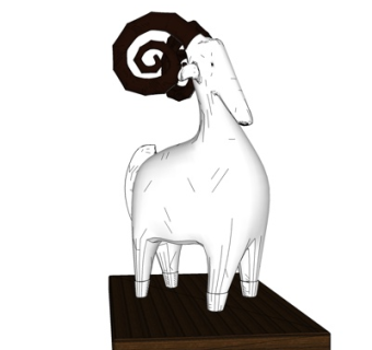 现代绵羊摆件su模型