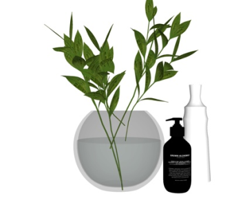 现代玻璃花瓶花卉洗发水摆件su模型