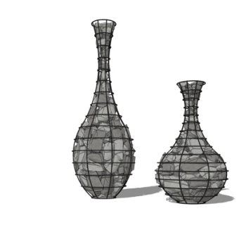工业风玻璃花瓶su模型