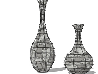 工业风玻璃花瓶su模型