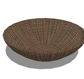 现代藤编篮子su模型