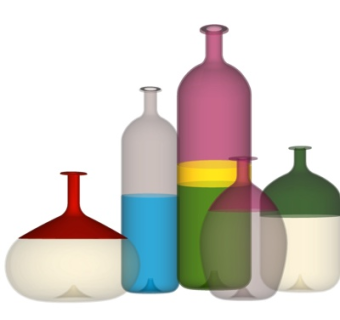 现代半透明陶瓷器皿su模型