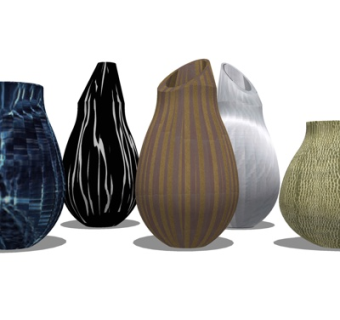 现代陶瓷器皿组合su模型